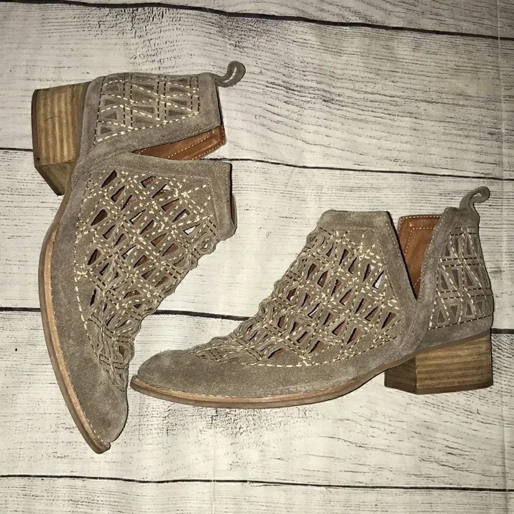 Jeffrey Campbell Taggart Suede Cutout Booties